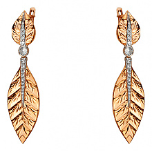 Золоті сережки з фіанітом (цирконієм куб.) (01-200819317)