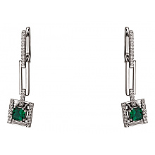 Золотые серьги с бриллиантами  и  фианитом (цирконием куб.) (01-200838317)