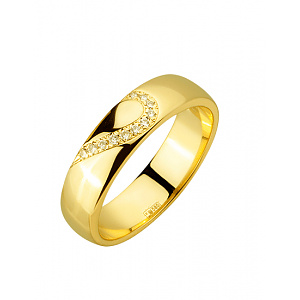 Золота каблучка з діамантами (01-200858117) фотографія