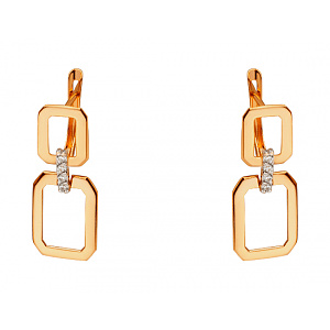 Золоті сережки з фіанітом (цирконієм куб.) (01-200867817) фотографія