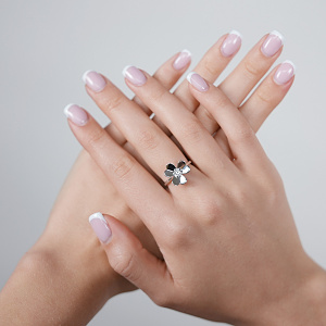 Золотое кольцо с фианитом (2б_к-206) фотография