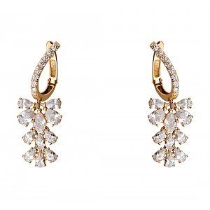 Золотые серьги с фианитами (1б_с-252) фотография