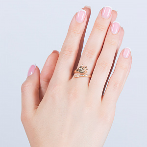 Золота каблучка з діамантами (1б_к-125) фотографія