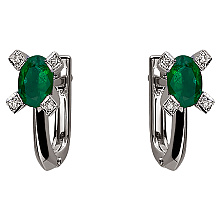 Золотые серьги с бериллом и бриллиантом (01-17837918)