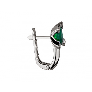 Золоті сережки з берилом і діамантом (01-17837918) фотографія