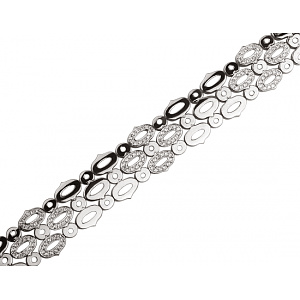 Золотий браслет з цирконієм куб. (01-18650518) фотографія