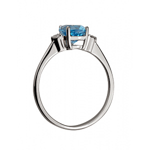 Золотое кольцо с бриллиантами  и  топазом (01-18891918) фотография