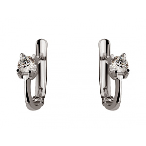 Золоті сережки з цирконієм куб. (01-19140418) фотографія