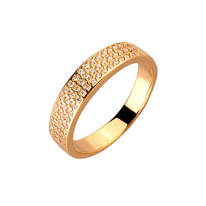 Золотое кольцо с цирконием куб. (01-200020618) фотография