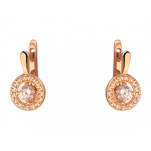 Золоті сережки з фіанітом (цирконієм куб.) (01-200130018) фотографія