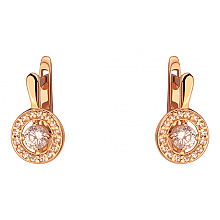 Золоті сережки з фіанітом (цирконієм куб.) (01-200130018)