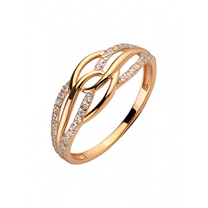 Золота каблучка з цирконієм куб. (01-200219118) фотографія