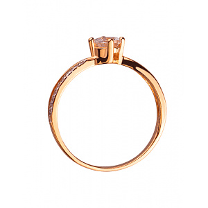 Золотое кольцо с цирконием куб. (01-200295218) фотография