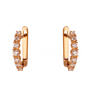 Золоті сережки з цирконієм куб. (01-200364918) фотографія