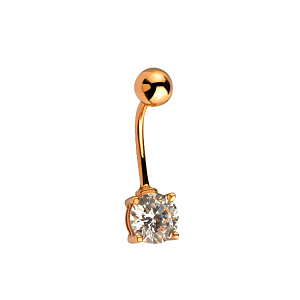 Золотой пирсинг с цирконием куб. (01-200369518) фотография