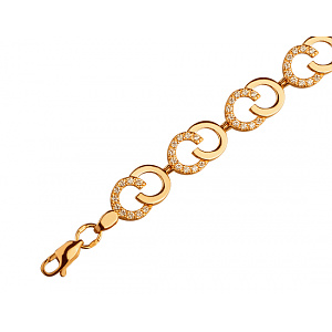 Золотой браслет с цирконием куб. (01-200381518) фотография