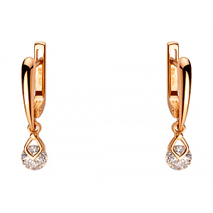 Золоті сережки з фіанітом (цирконієм куб.) (01-200395318) фотографія