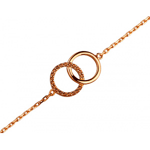 Золотий браслет з цирконієм куб. (01-200428718) фотографія