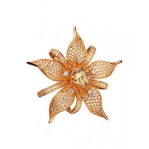 Золотой кулон с цирконием куб. (01-200452918) фотография