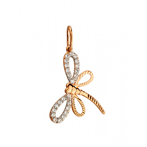 Золотой кулон с цирконием куб. (01-200523218) фотография