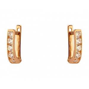 Золотые серьги с цирконием куб. (01-200542718) фотография