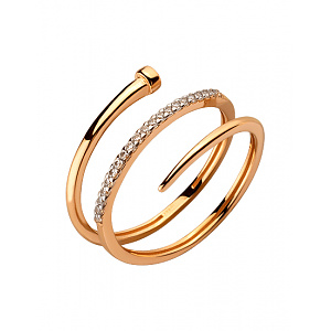 Золотое кольцо с цирконием куб. (01-200559618) фотография