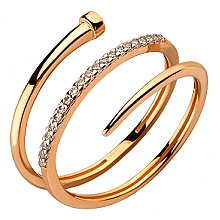 Золотое кольцо с цирконием куб. (01-200559618)