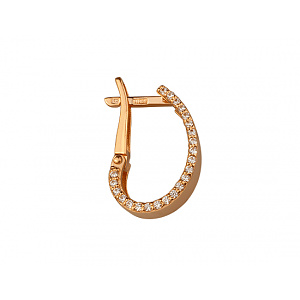 Золоті сережки з фіанітом (цирконієм куб.) (01-200766218) фотографія