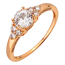 Золота каблучка з фіанітом (цирконієм куб.) (01-200781018)