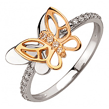 Золотое кольцо с фианитом (цирконием куб.) (01-200807518)