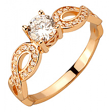 Золота каблучка з фіанітом (цирконієм куб.) (01-200858118)