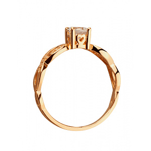 Золота каблучка з фіанітом (цирконієм куб.) (01-200858118) фотографія