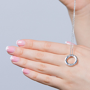 Золоте кольє з цирконієм куб. (3н140/01б) фотографія