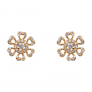 Золоті сережки з фіанітами  та  цирконіями (1б_с-230) фотографія