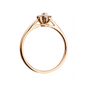 Золота каблучка з діамантами (01-18995719) фотографія