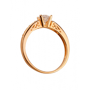 Золота каблучка з цирконієм куб. (01-19017419) фотографія