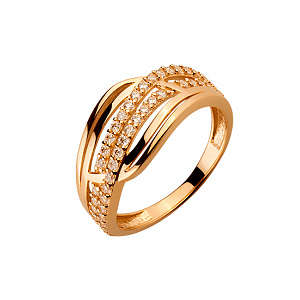 Золота каблучка з цирконієм куб. (01-19146119) фотографія