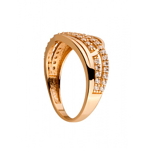 Золота каблучка з цирконієм куб. (01-19146119) фотографія