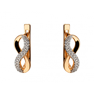 Золотые серьги с цирконием куб. (01-19246919) фотография