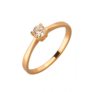 Золотое кольцо с цирконием куб. (01-200104719) фотография