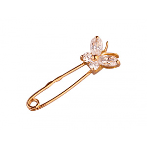 Золотая булавка с цирконием куб. (01-200219119) фотография
