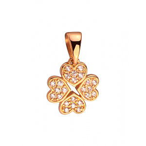 Золотой кулон с цирконием куб. (01-200243919) фотография