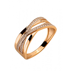Золота каблучка з цирконієм куб. (01-200364919) фотографія