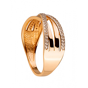 Золота каблучка з цирконієм куб. (01-200364919) фотографія