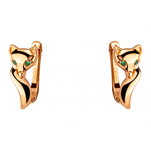 Золотые серьги с цирконием куб. (01-200481219) фотография