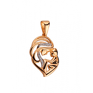 Золотий кулон з цирконієм куб. (01-200616919) фотографія