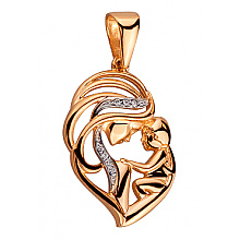 Золотой кулон с цирконием куб. (01-200616919)