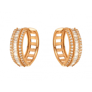 Золоті сережки з фіанітом (цирконієм куб.) (01-200740219) фотографія