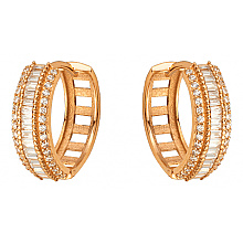 Золоті сережки з фіанітом (цирконієм куб.) (01-200740219)