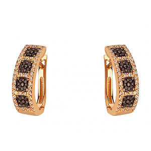 Золотые серьги с фианитом (цирконием куб.) (01-200761619) фотография